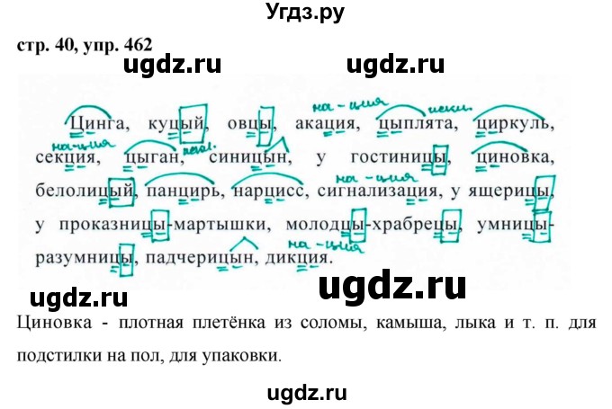 ГДЗ (Решебник №1 к учебнику 2016) по русскому языку 5 класс М.Т. Баранов / упражнение / 462