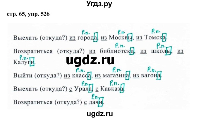 ГДЗ (Решебник №1 к учебнику 2016) по русскому языку 5 класс М.Т. Баранов / упражнение / 526