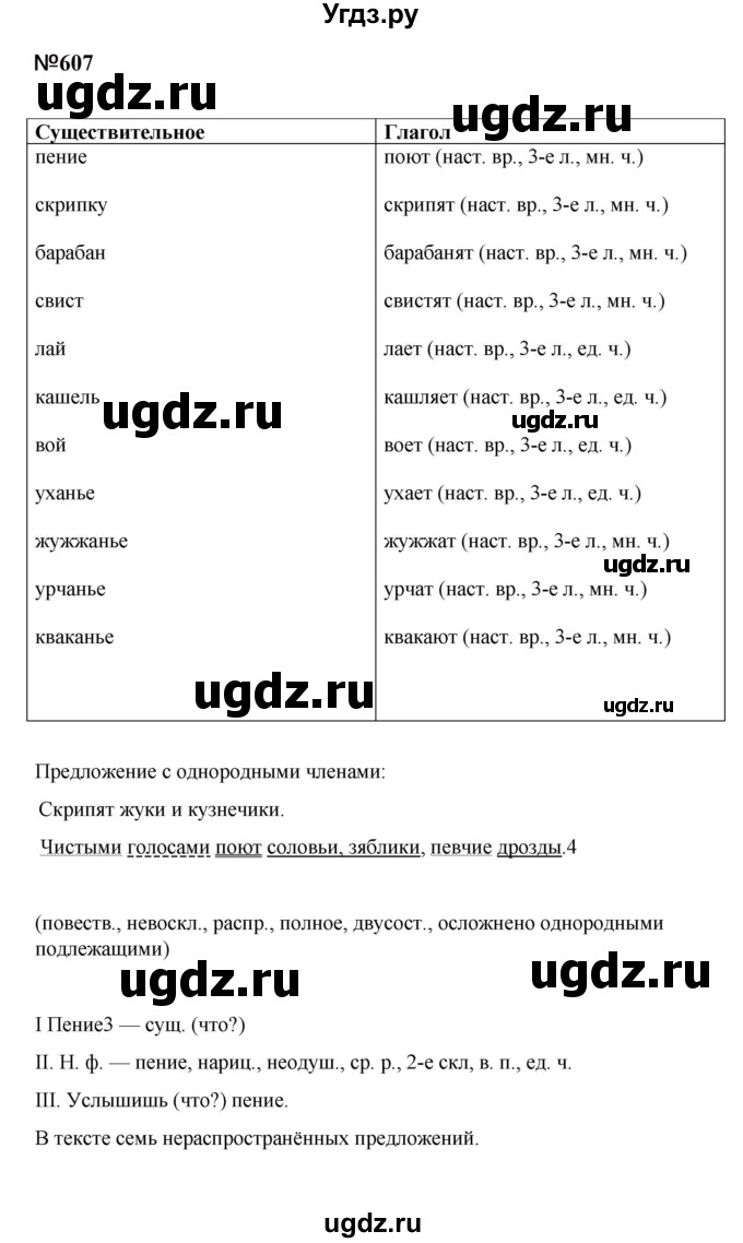 ГДЗ (Решебник №1 к учебнику 2016) по русскому языку 5 класс М.Т. Баранов / упражнение / 607