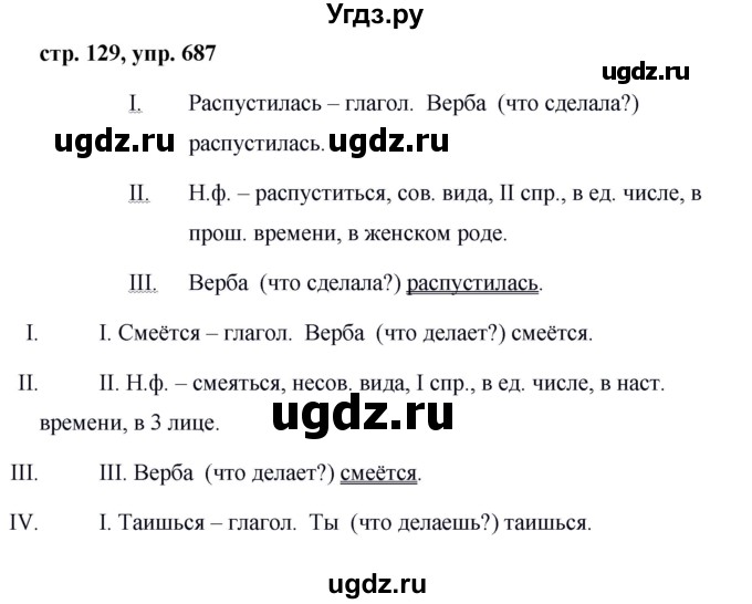ГДЗ (Решебник №1 к учебнику 2016) по русскому языку 5 класс М.Т. Баранов / упражнение / 687