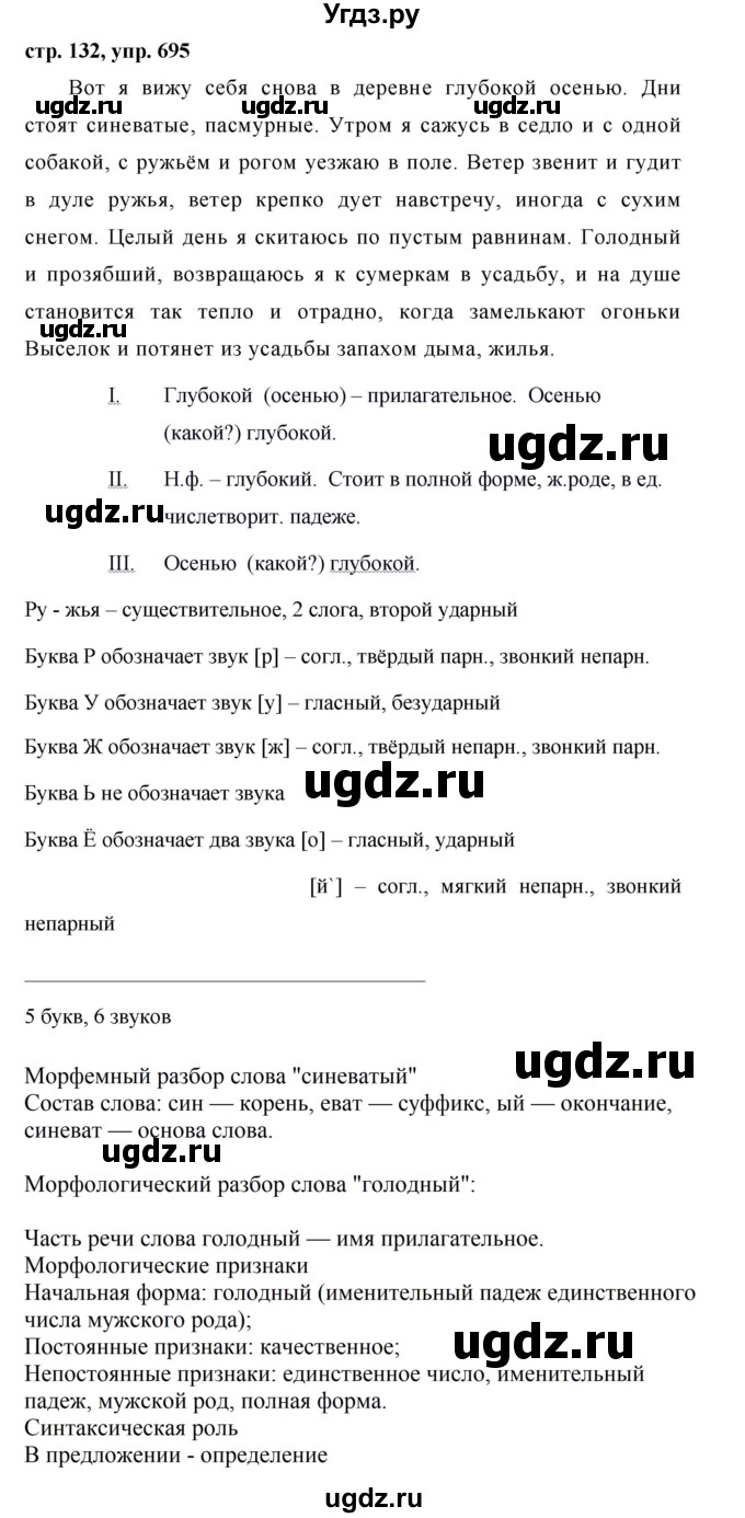 ГДЗ (Решебник №1 к учебнику 2016) по русскому языку 5 класс М.Т. Баранов / упражнение / 695