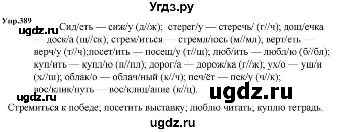 ГДЗ (Решебник к учебнику 2023) по русскому языку 5 класс М.Т. Баранов / упражнение / 389