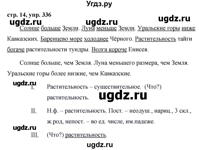 ГДЗ (Решебник №1 к учебнику 2015) по русскому языку 6 класс М.Т. Баранов / упражнение / 336