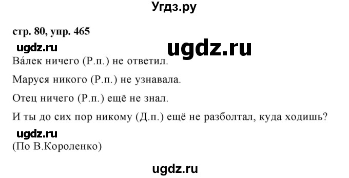 ГДЗ (Решебник №1 к учебнику 2015) по русскому языку 6 класс М.Т. Баранов / упражнение / 465