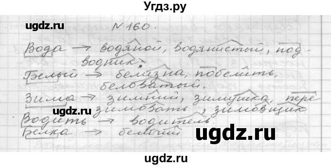 ГДЗ (Решебник №2 к учебнику 2015) по русскому языку 6 класс М.Т. Баранов / упражнение / 160