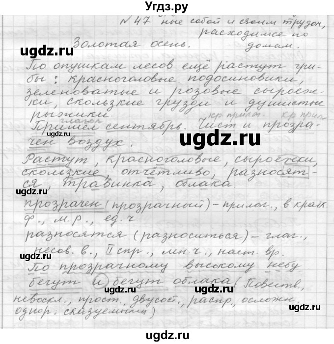 ГДЗ (Решебник №2 к учебнику 2015) по русскому языку 6 класс М.Т. Баранов / упражнение / 47