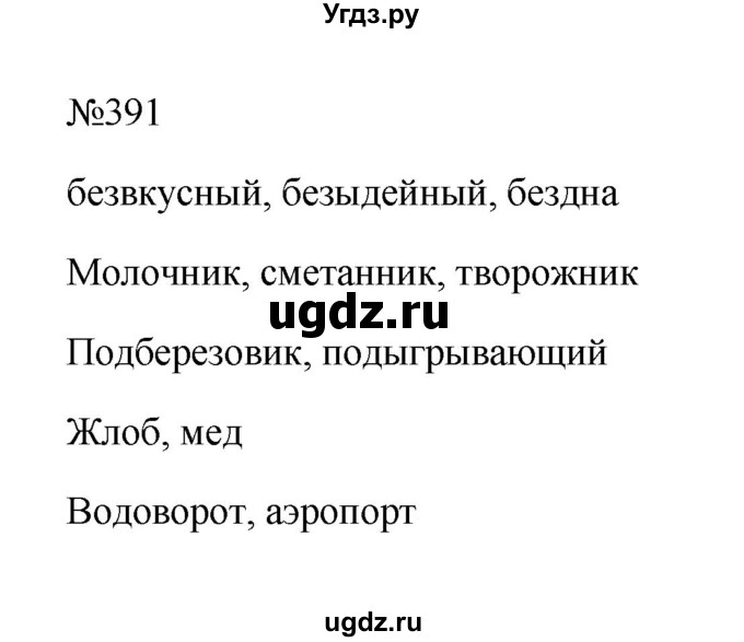 ГДЗ (Решебник к учебнику 2023) по русскому языку 6 класс М.Т. Баранов / упражнение / 391