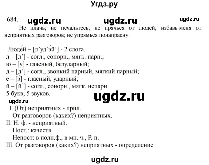 ГДЗ (Решебник к учебнику 2023) по русскому языку 6 класс М.Т. Баранов / упражнение / 684