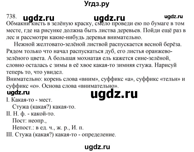 ГДЗ (Решебник к учебнику 2023) по русскому языку 6 класс М.Т. Баранов / упражнение / 738