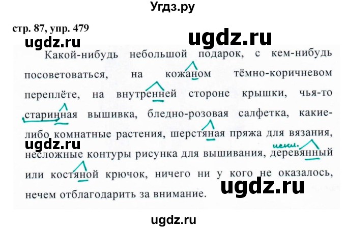 ГДЗ (Решебник №1 к учебнику 2015) по русскому языку 6 класс М.Т. Баранов / упражнение / 479