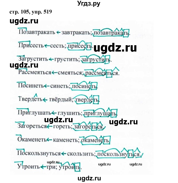 ГДЗ (Решебник №1 к учебнику 2015) по русскому языку 6 класс М.Т. Баранов / упражнение / 519