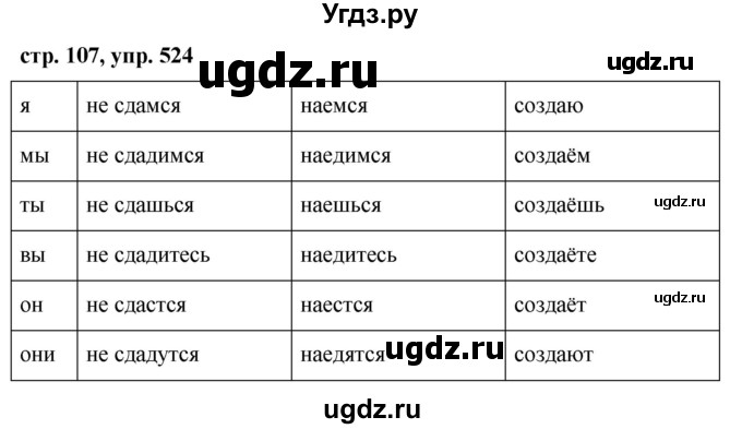 ГДЗ (Решебник №1 к учебнику 2015) по русскому языку 6 класс М.Т. Баранов / упражнение / 524