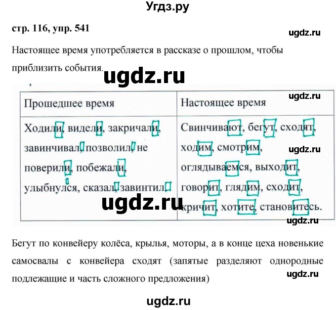 ГДЗ (Решебник №1 к учебнику 2015) по русскому языку 6 класс М.Т. Баранов / упражнение / 541