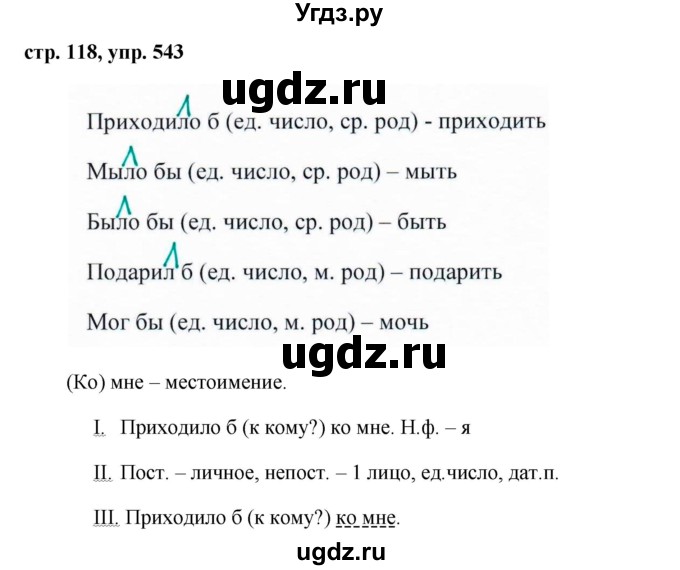 ГДЗ (Решебник №1 к учебнику 2015) по русскому языку 6 класс М.Т. Баранов / упражнение / 543