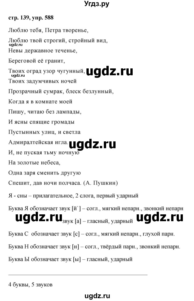 ГДЗ (Решебник №1 к учебнику 2015) по русскому языку 6 класс М.Т. Баранов / упражнение / 588