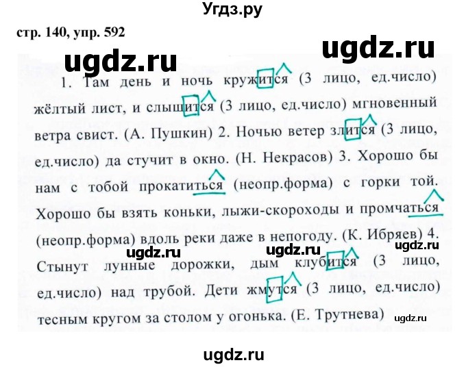 ГДЗ (Решебник №1 к учебнику 2015) по русскому языку 6 класс М.Т. Баранов / упражнение / 592