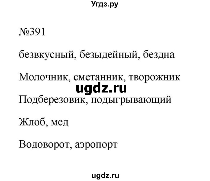 ГДЗ (Решебник к учебнику 2023) по русскому языку 6 класс М.Т. Баранов / упражнение / 391