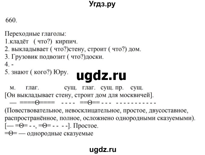 ГДЗ (Решебник к учебнику 2023) по русскому языку 6 класс М.Т. Баранов / упражнение / 660