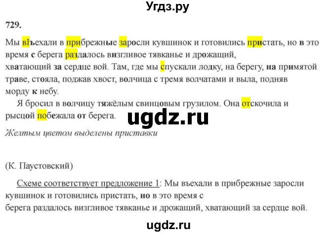 ГДЗ (Решебник к учебнику 2023) по русскому языку 6 класс М.Т. Баранов / упражнение / 729