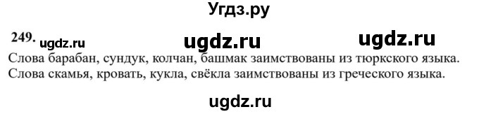 ГДЗ (Решебник к учебнику 2023) по русскому языку 6 класс М.Т. Баранов / упражнение / 249