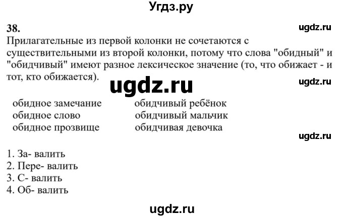ГДЗ (Решебник к учебнику 2023) по русскому языку 6 класс М.Т. Баранов / упражнение / 38