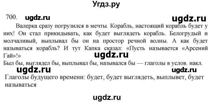 ГДЗ (Решебник к учебнику 2023) по русскому языку 6 класс М.Т. Баранов / упражнение / 700