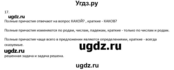 ГДЗ (Решебник к учебнику 2020) по русскому языку 7 класс М.Т. Баранов / материал для самостоятельных наблюдений / §17