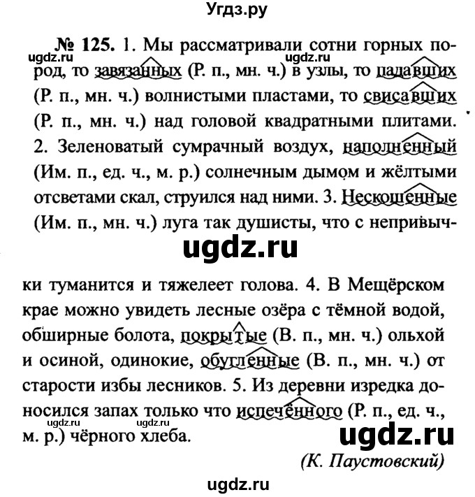 ГДЗ (Решебник №3 к учебнику 2015) по русскому языку 7 класс М.Т. Баранов / упражнение / 125