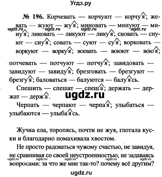 ГДЗ (Решебник №3 к учебнику 2015) по русскому языку 7 класс М.Т. Баранов / упражнение / 196