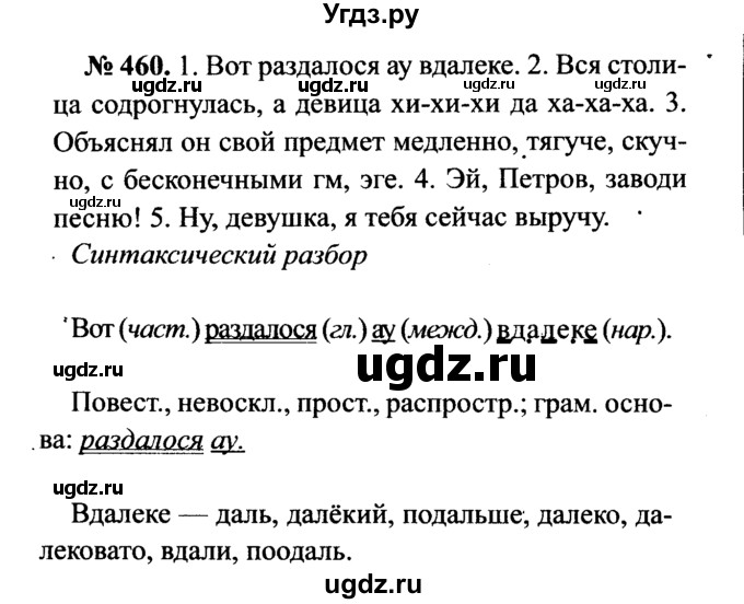 ГДЗ (Решебник №3 к учебнику 2015) по русскому языку 7 класс М.Т. Баранов / упражнение / 460