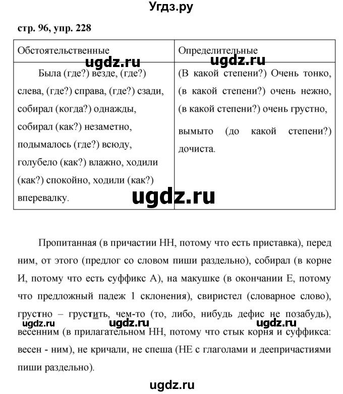ГДЗ (Решебник №1 к учебнику 2015) по русскому языку 7 класс М.Т. Баранов / упражнение / 228