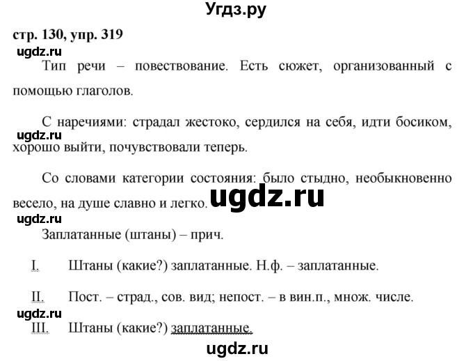 ГДЗ (Решебник №1 к учебнику 2015) по русскому языку 7 класс М.Т. Баранов / упражнение / 319