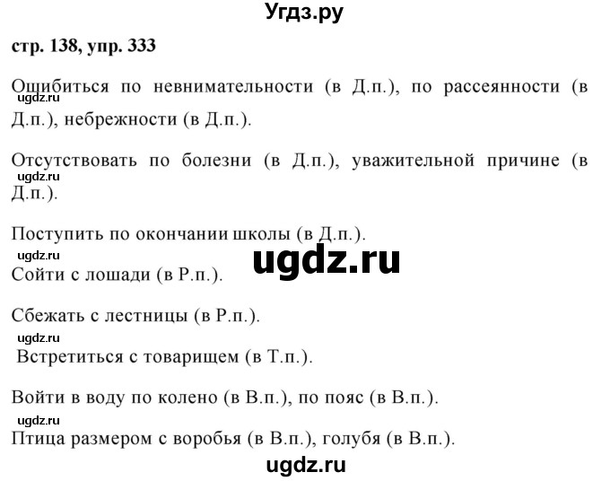 ГДЗ (Решебник №1 к учебнику 2015) по русскому языку 7 класс М.Т. Баранов / упражнение / 333