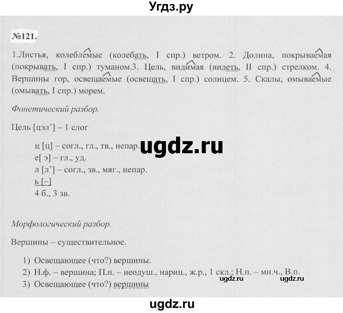 ГДЗ (Решебник №2 к учебнику 2015) по русскому языку 7 класс М.Т. Баранов / упражнение / 121