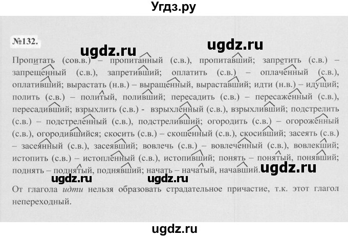 ГДЗ (Решебник №2 к учебнику 2015) по русскому языку 7 класс М.Т. Баранов / упражнение / 132