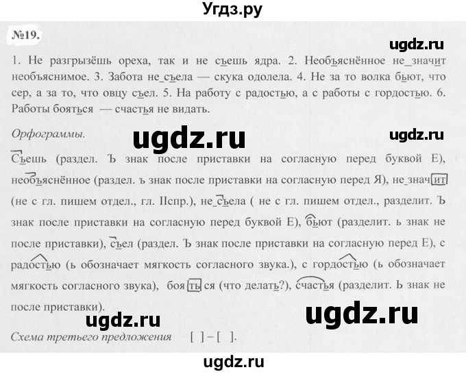 ГДЗ (Решебник №2 к учебнику 2015) по русскому языку 7 класс М.Т. Баранов / упражнение / 19