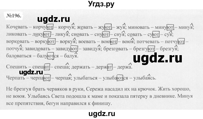 ГДЗ (Решебник №2 к учебнику 2015) по русскому языку 7 класс М.Т. Баранов / упражнение / 196