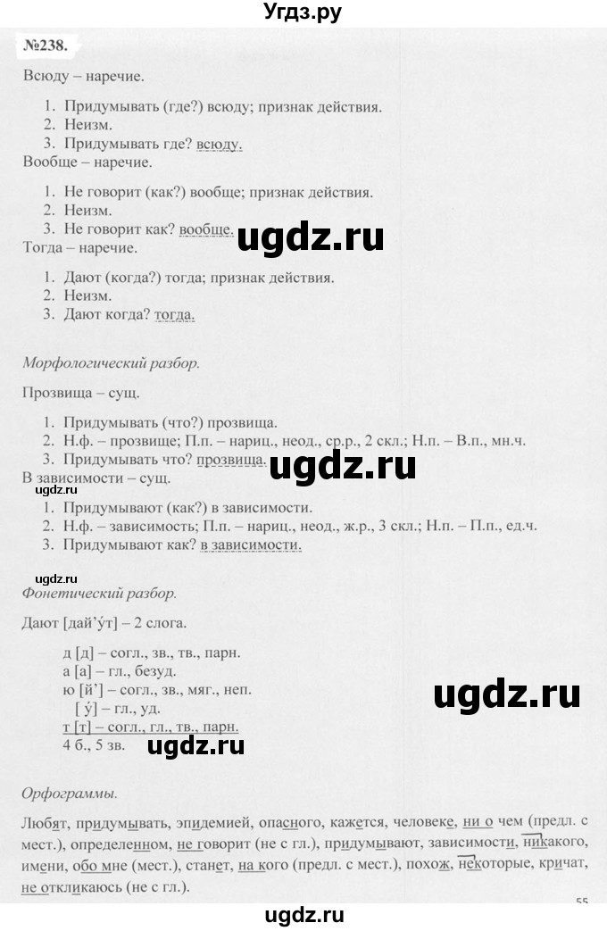 ГДЗ (Решебник №2 к учебнику 2015) по русскому языку 7 класс М.Т. Баранов / упражнение / 238