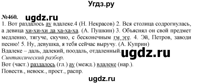 ГДЗ (Решебник №2 к учебнику 2015) по русскому языку 7 класс М.Т. Баранов / упражнение / 460