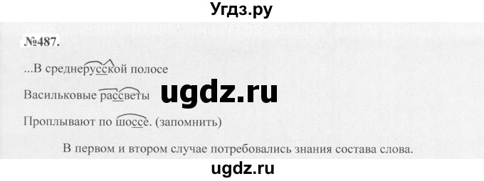 ГДЗ (Решебник №2 к учебнику 2015) по русскому языку 7 класс М.Т. Баранов / упражнение / 487