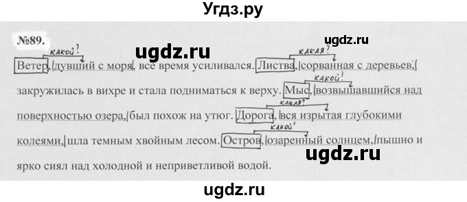 ГДЗ (Решебник №2 к учебнику 2015) по русскому языку 7 класс М.Т. Баранов / упражнение / 89