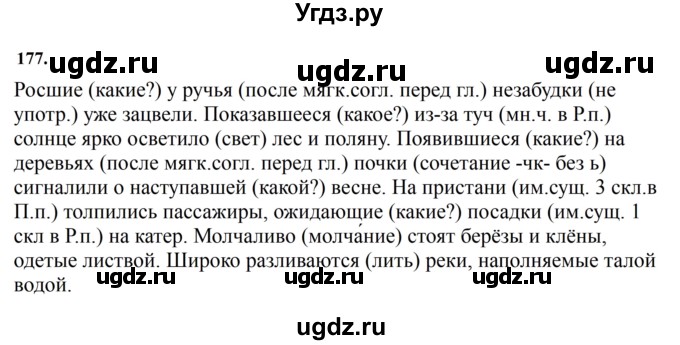 ГДЗ (Решебник к учебнику 2023) по русскому языку 7 класс М.Т. Баранов / упражнение / 177