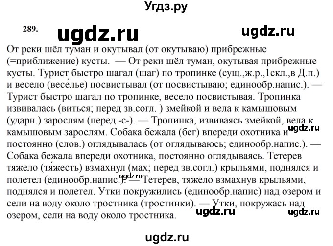 ГДЗ (Решебник к учебнику 2023) по русскому языку 7 класс М.Т. Баранов / упражнение / 289