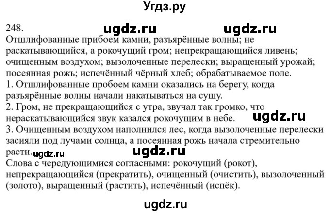 ГДЗ (Решебник к учебнику 2023) по русскому языку 7 класс М.Т. Баранов / упражнение / 248