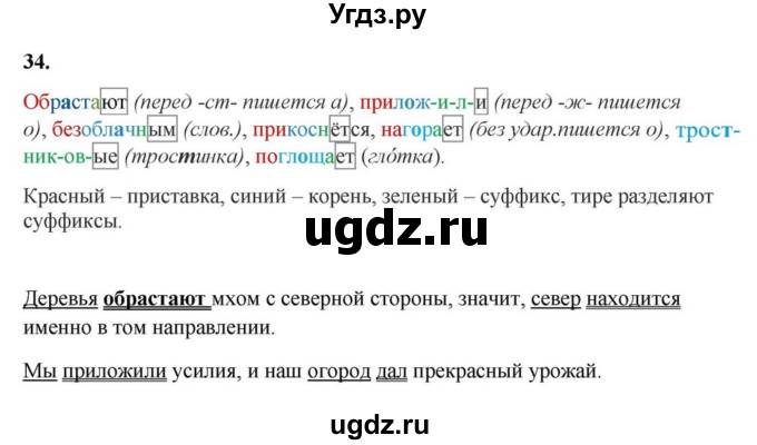ГДЗ (Решебник к учебнику 2023) по русскому языку 7 класс М.Т. Баранов / упражнение / 34