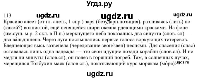 ГДЗ (Решебник к учебнику 2022) по русскому языку 7 класс М.Т. Баранов / упражнение / 113