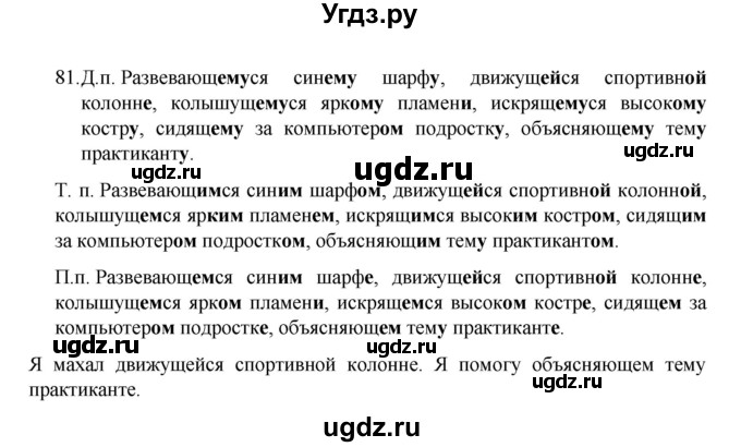ГДЗ (Решебник к учебнику 2022) по русскому языку 7 класс М.Т. Баранов / упражнение / 81