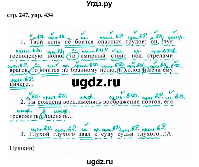 ГДЗ (Решебник №1) по русскому языку 8 класс Т.А. Ладыженская / упражнение номер / 434