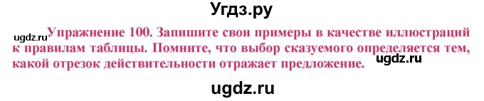 ГДЗ (Решебник №2) по русскому языку 8 класс Т.А. Ладыженская / упражнение номер / 100