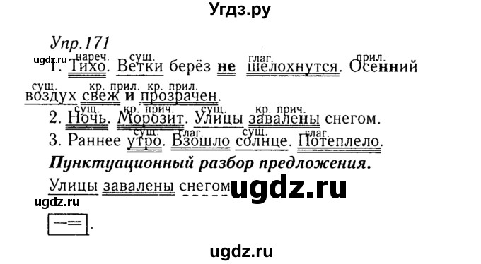 ГДЗ (Решебник №3) по русскому языку 8 класс Т.А. Ладыженская / упражнение номер / 171